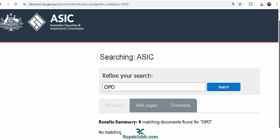 رگوله ASIC بروکر اپوفایننس