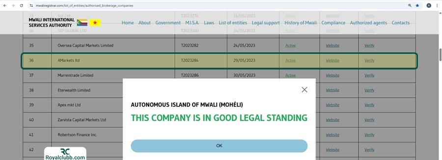 مجوز MISA – جزیره موهلی