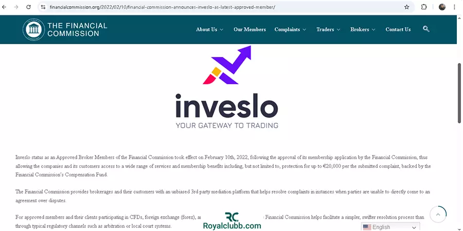 کمیسیون مالی بروکر اینوسلو