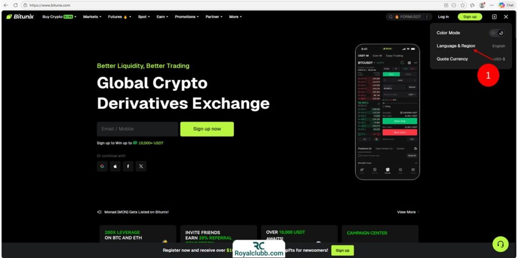 ثبت نام صرافی بیت یونیکس