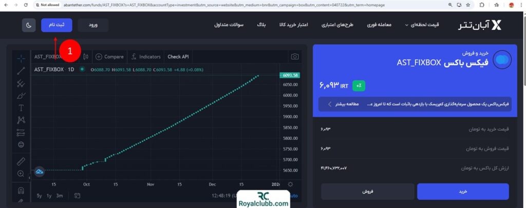 ثبت نام صرافی آبان تتر 