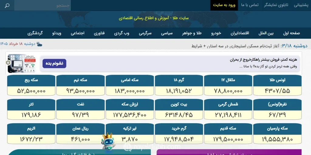 دسترسی سریع به اطلاعات بازار در سایت های طلا tala.ir