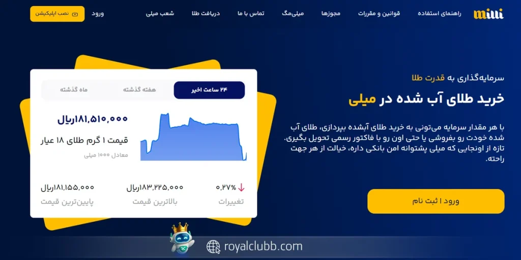 خرید آسان در سایت رسمی خرید و فروش طلا میلی گلد