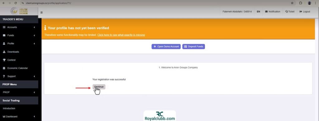 آموزش احراز هویت در بروکر آرون گروپس
