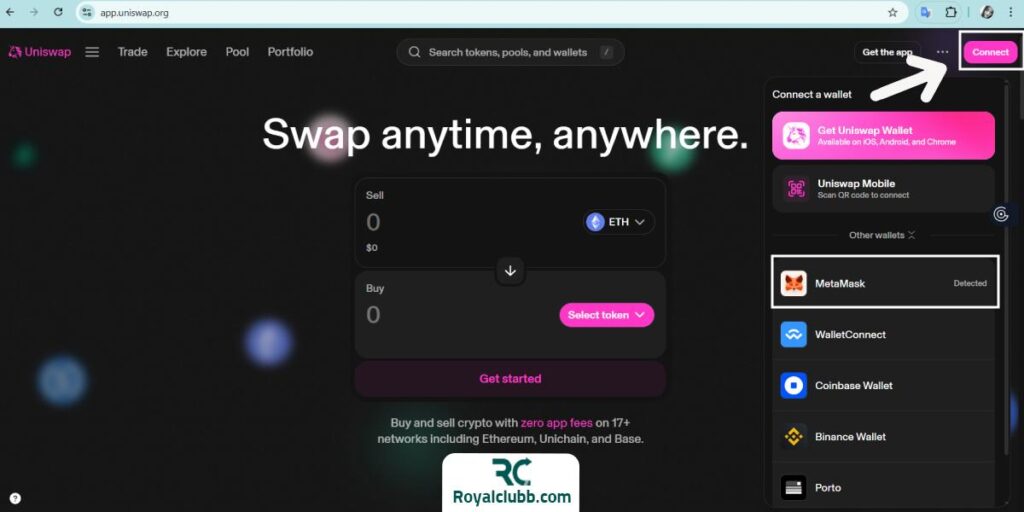 نحوه اتصال یونی سواپ به متامسک