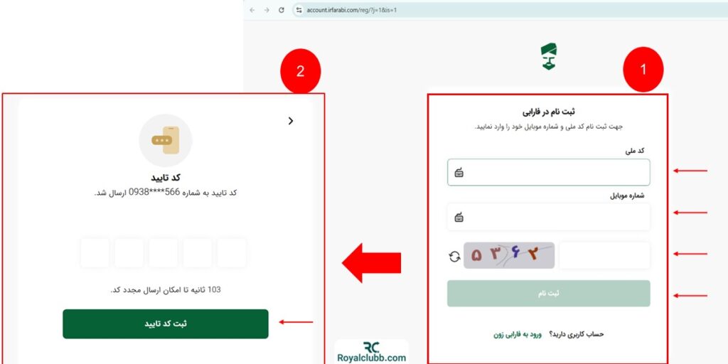 وارد کردن اطلاعات در کارگزاری فارابی