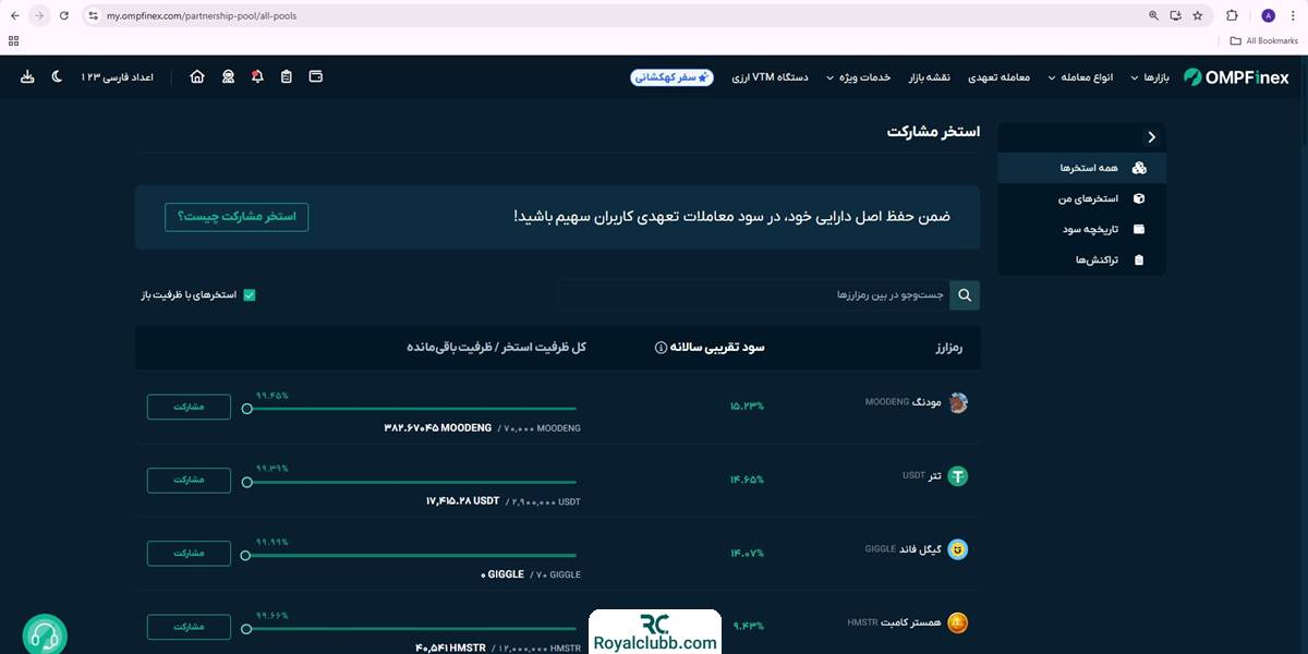 استخر مشارکت او ام پفینکس