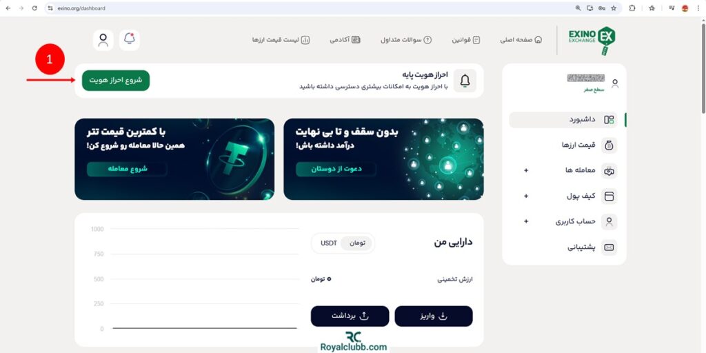 احراز هویت صرافی اکسینو