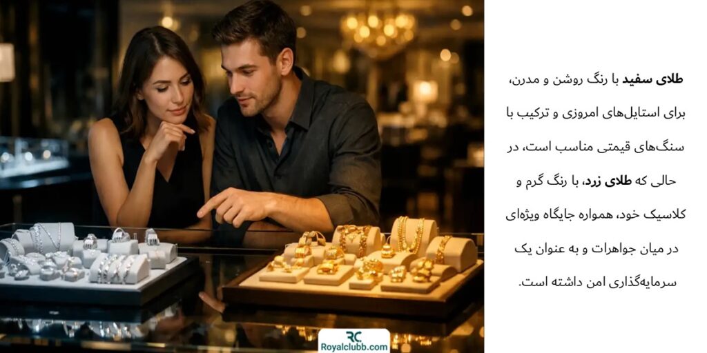 تفاوت طلای سفید و زرد