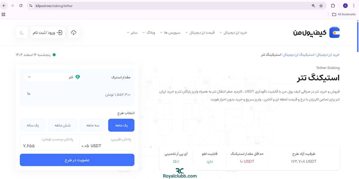 استیکینگ تتر کیف پول من