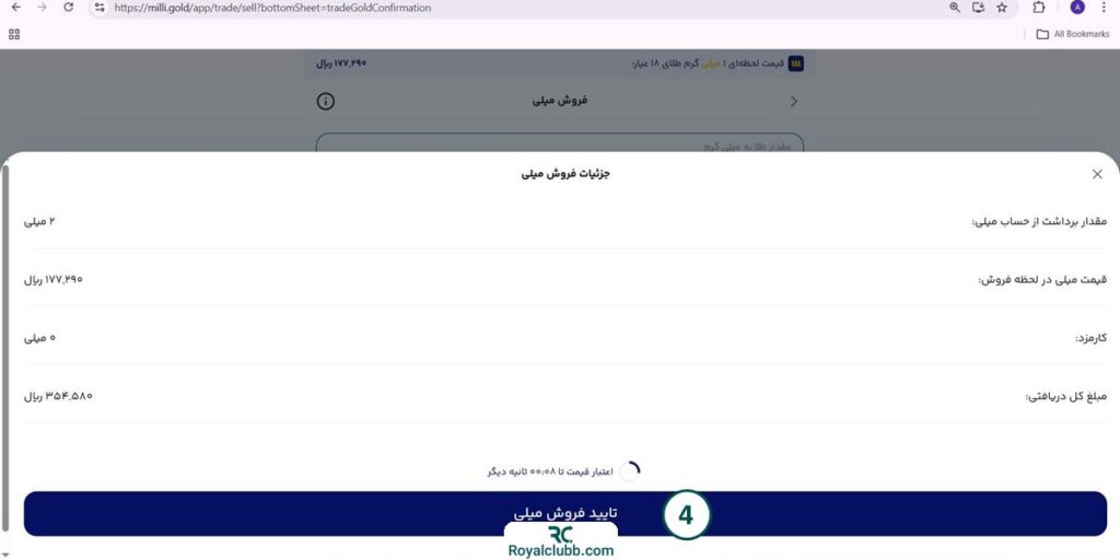 فروش طلا میلی گلد