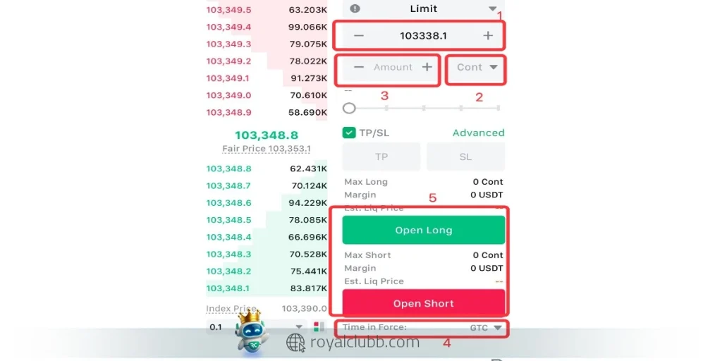 مراحل ثبت سفارش Limit هم به صورت زیر است