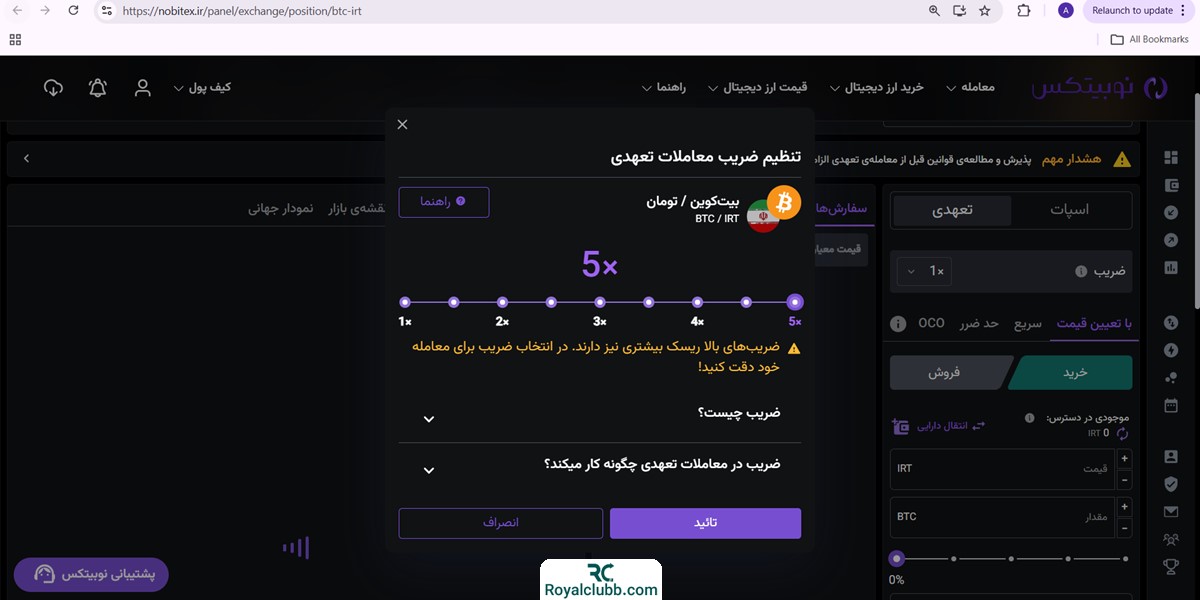 معامله با اهرم نوبیتکس