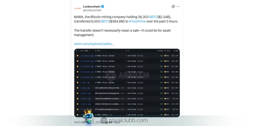 انتقال بیت کوین مارا به Two Prime