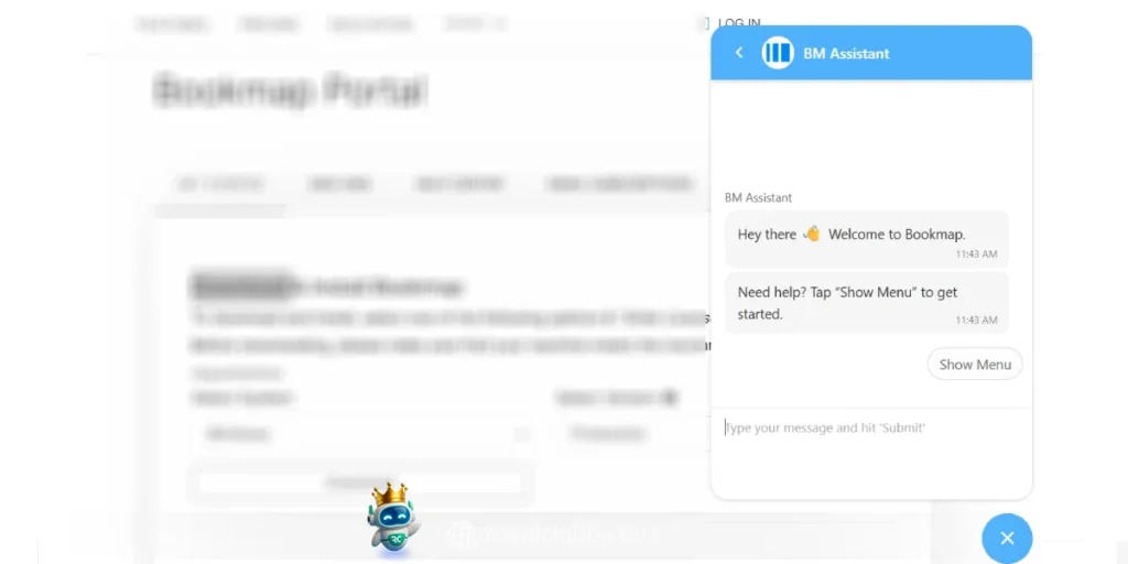 چت پشتیبانی در بوک مپ